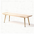 Wooden bench with brass legs suitable for indoor and outdoor use 120 x 30 x 40cm