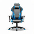 Racing style ergonomic gaming chair with adjustable armrests and lumbar support