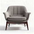 Upholstered accent chair in gray fabric with wooden legs 80 x 80 x 85cm