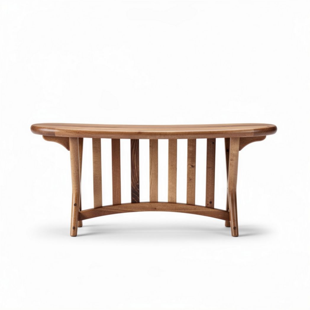 Wooden bench with slatted design suitable for indoor or outdoor use 100 x 40 x 45cm