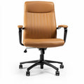 Brown leather office chair with adjustable height and ergonomic design 60 x 60 x 110cm