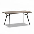 Brown wooden dining table with black metal legs 200 x 100 x 75cm